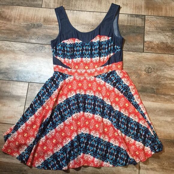 As U Wish - Fun! Sleeveless Tie Dye Dress (L) - Picture 1 of 3